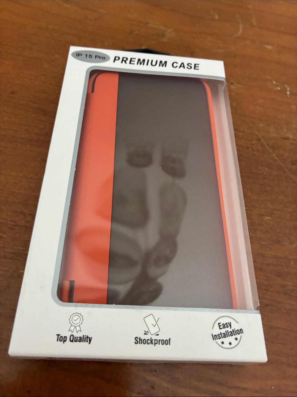 Premium IP 15 Pro Case - Orange and Black
